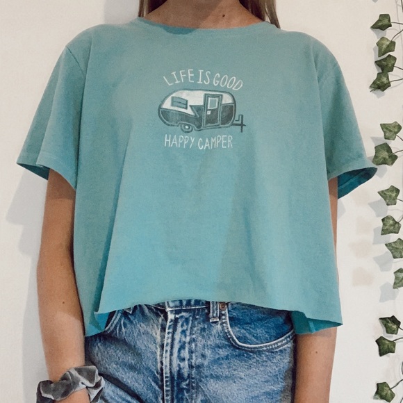 Life Is Good Tops - 🦋vintage life is good happy camper teal tee